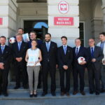 21.06.2017 Kielce. Spotkanie prezydenta Kielc z przedstawicielami UEFA. / Marzena Mąkosa / Radio Kielce