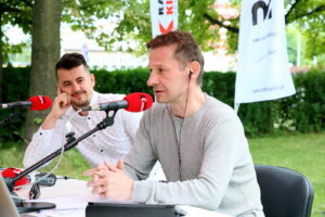 27.06.2017 Kielce. "Stacja Wakacje" - wspólny trening z trenerami fitness klubu JATOMI. / Marzena Mąkosa / Radio Kielce