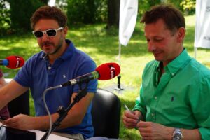 31.07.2017. Andrzej Piaseczny w ogrodach Radia Kielce / Karol Żak - Radio Kielce / Andrzej Piaseczny i Paweł Solarz