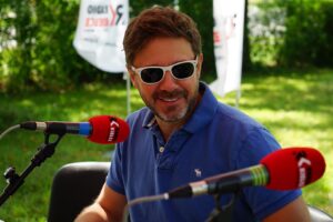 31.07.2017. Andrzej Piaseczny w ogrodach Radia Kielce / Karol Żak - Radio Kielce / Andrzej Piaseczny i Paweł Solarz