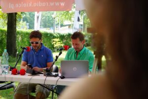 31.07.2017. Andrzej Piaseczny w ogrodach Radia Kielce / Karol Żak - Radio Kielce / Andrzej Piaseczny i Paweł Solarz