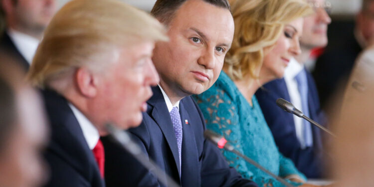Donald Trump i Andrzej Duda na szczycie Inicjatywy Trójmorza / Krzysztof Sitkowski / KPRP