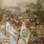 10.07.2017 Opatów. Kolegiata. Malowidło wyobrażające bitwę pod Grunwaldem. / Jarosław Kubalski / Radio Kielce