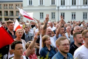 20.07.2017 Kielce. Manifestacja „Wolne Sądy”. / Marzena Mąkosa / Radio Kielce