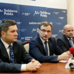 Na zdjęciu (od lewej): Jacek Włosowicz, Zbigniew Ziobro, Mariusz Gosek. / Fot. Radio Kielce