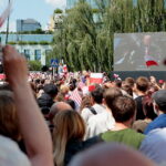 06.07.2017 Warszawa. Prezydent Donald Trump na Placu Krasińskich. / Włodzimierz Batóg / Radio Kielce