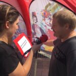 Stacja: wakacje! Szydłów Paweł Krakowiak z Bractwa Rycerskiego Zamku Szydłów / Piotr Michalski - Radio Kielce / 17.08.2017. Szydłów. Audycja RK Stacja: wakacje!  Paweł Krakowiak, Bractwo Rycerskie Zamku Szydłów