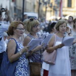 05.08.2017 Kraków. Uroczystości inaugurujące Marsz Szlakiem Pierwszej Kompanii Kadrowej. Lekcja śpiewania pieśni legionowych. / Jarosław Kubalski - Radio Kielce / Kraków. Uroczystości inaugurujące Marsz Szlakiem