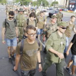 06.08.2017 Kraków. Uczestnicy Marszu Szlakiem Pierwszej Kompanii Kadrowej wyruszyli z Krakowa do Kielc. / Jarosław Kubalski - Radio Kielce / Marsz Szlakiem Pierwszej Kompanii Kadrowej wyruszył z Krakowa do Kielc