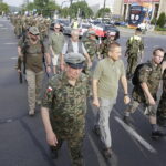 06.08.2017 Kraków. Uczestnicy Marszu Szlakiem Pierwszej Kompanii Kadrowej wyruszyli z Krakowa do Kielc. / Jarosław Kubalski - Radio Kielce / Marsz Szlakiem Pierwszej Kompanii Kadrowej wyruszył z Krakowa do Kielc