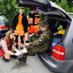 06.08.2017 Zaborze. Marsz Szlakiem Pierwszej Kompanii Kadrowej. / Jarosław Kubalski - Radio Kielce / Kadrówka na trasie do Słomnik