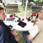 07.08.2017 Kielce. "Stacji: Wakacje" w Radiu Kielce. Gościem Pawła Solarza Był Wit Chamera. / Jarosław Kubalski - Radio Kielce / Wit Chamera i Paweł Solarz.