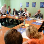 09.08.2017 Kielce. Konferencja prasowa dotycząca koncertu Gwiazdy Letniego Nieba. / Jarosław Kubalski - Radio Kielce / Konferencja prasowa dotycząca koncertu Gwiazdy Letniego Nieba z udziałem prezydenta Wojciecha Lubawskiego.