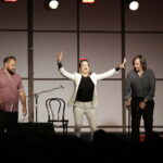 13.08.2017 Kielce. Letnia scena przed KCK. Koncert z cyklu "Tarasy Sztuki". Występ zespołu Corazon Flamenco. Magda Navarrete, Marek Fedor i Andrzej Lewocki. / Jarosław Kubalski - Radio Kielce / Koncert zespołu Corazon Flamenco przed KCK