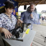 13.08.2017 Widełki. Festyn Biesiada Miodowa. Pokaz pracy pszczelarza. / Jarosław Kubalski - Radio Kielce / Biesiada Miodowa w Widełkach