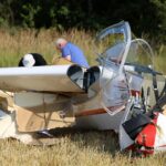 Masłów. Wypadek szybowca (17.08.2017) / Robert Felczak - Radio Kielce / 17.08.2017. Masłów. Wypadek szybowca na lotnisku