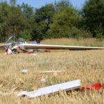 Masłów. Wypadek szybowca (17.08.2017) / Robert Felczak - Radio Kielce / 17.08.2017. Masłów. Wypadek szybowca na lotnisku