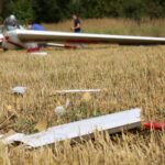 Masłów. Wypadek szybowca (17.08.2017) / Robert Felczak - Radio Kielce / 17.08.2017. Masłów. Wypadek szybowca na lotnisku