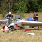 Masłów. Wypadek szybowca (17.08.2017) / Robert Felczak - Radio Kielce / 17.08.2017. Masłów. Wypadek szybowca na lotnisku