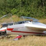 Masłów. Wypadek szybowca (17.08.2017) / Robert Felczak - Radio Kielce / 17.08.2017. Masłów. Wypadek szybowca na lotnisku