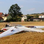 Masłów. Wypadek szybowca (17.08.2017) / Robert Felczak - Radio Kielce / 17.08.2017. Masłów. Wypadek szybowca na lotnisku