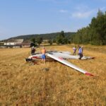Masłów. Wypadek szybowca (17.08.2017) / Robert Felczak - Radio Kielce / 17.08.2017. Masłów. Wypadek szybowca na lotnisku