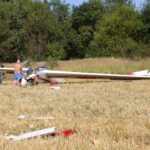 Masłów. Wypadek szybowca (17.08.2017) / Robert Felczak - Radio Kielce / 17.08.2017. Masłów. Wypadek szybowca na lotnisku