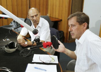 31.08.2017 Kielce. PW. Andrzej Sygut i Leszek Bukowski / Jarosław Kubalski  /  Radio Kielce / Wiceprezydent Kielc Andrzej Sygut i Leszek Bukowski, IPN