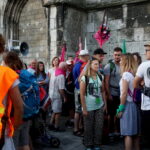 06.08.2017 Wiślica. Pielgrzymi wyruszyli z Wiślicy. / Kamil Włosowicz / Piesza pielgrzymka pod hasłem „Idźcie i głoście. Z Maryją niesiemy światu Chrystusa” wyruszyła z Wiślicy