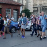 06.08.2017 Wiślica. Pielgrzymi wyruszyli z Wiślicy. / Kamil Włosowicz / Piesza pielgrzymka pod hasłem „Idźcie i głoście. Z Maryją niesiemy światu Chrystusa” wyruszyła z Wiślicy