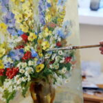 01.08.2017 Chęciny. Plener malarski w Chęcinach. / Marzena Mąkosa - Radio Kielce / Plener malarski.