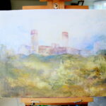 01.08.2017 Chęciny. Plener malarski w Chęcinach. / Marzena Mąkosa - Radio Kielce / Plener malarski.