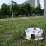 02.08.2017 Kielce. Miski z wodą dla psów. / Marzena Mąkosa - Radio Kielce / Miski z wodą dla psów przy al. IX Wieków Kielc od strony ul. Piotrkowskiej