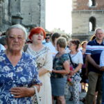 05.08.2017 Wiślica. Msza otwarcia 36. pieszej kieleckiej pielgrzymki pod przewodnictwem biskupa kieleckiego Jana Piotrowskiego. / Marzena Mąkosa - Radio Kielce / Otwarcie 36. pieszej kieleckiej pielgrzymki w Wiślicy