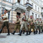 06.08.2017 Kielce. Rekonstrukcja pod Hotelem Bristol. / Marzena Mąkosa - Radio Kielce / Pod hotelem Bristol odtworzono potyczkę z 1914 roku