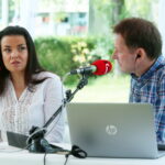 09.08.2017 Kielce. Stacja: Wakacje! Suknie ślubne w ogródku Radio Kielce. / Marzena Mąkosa - Radio Kielce / Magdalena Prokop - Elghoriny i Paweł Solarz