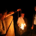 wójt Gminy Nowa Słupia - Andrzej Gąsior / Marzena Mąkosa - Radio Kielce / Nowa Słupia. Uroczysty Korowód z Pochodniami z okazji 51. Dymarek Świętokrzyskich.