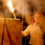 11.08.2017 Nowa Słupia. Wicewojewoda świętokrzyski - Andrzej Bętkowski, Marszałek Województwa Świętokrzyskiego - Adam Jarubas / Marzena Mąkosa - Radio Kielce / Nowa Słupia. Uroczysty Korowód z Pochodniami z okazji 51. Dymarek Świętokrzyskich.