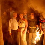 11.08.2017 Nowa Słupia. Wicewojewoda świętokrzyski - Andrzej Bętkowski / Marzena Mąkosa - Radio Kielce / Nowa Słupia. Uroczysty Korowód z Pochodniami z okazji 51. Dymarek Świętokrzyskich.