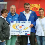 17.08.2017 Kielce. Komisja ACES Europe na stadionie Kolporter Arena / Marzena Mąkosa - Radio Kielce / Na zdjęciu : Danuta Papaj, Hugo Alonso, Lukas Vorel-Adams oraz Katarzyna Telka