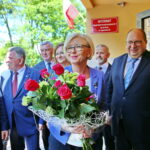 30.08.2017 Kielce. Briefing prasowy. Spotkanie sekretarza stanu w Ministerstwie Edukacji Narodowej z dziećmi z Nakła. / Marzena Mąkosa - Radio Kielce / Uroczyste przywitanie Marzeny Machałek - sekretarza stanu w Ministerstwie Edukacji Narodowej