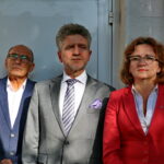 31.08.2017 Kielce. Święto Wolności i Solidarności. / Marzena Mąkosa - Radio Kielce / Andrzej Sygut - wiceprezydent Kielc, Krzysztof Słoń - senator RP, Agata Wojtyszek - wojewoda świętorkrzyski