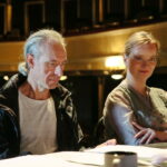 28.08.2017 Kielce. Przygotowania do spektaklu "Wesele" Stanisława Wyspiańskiego. / Marzena Mąkosa - Radio Kielce / Próba w Teatrze im. Stefana Żeromskiego w Kielcach. Na zdjęciu : Marcin Przemirski i Ewa Golińska