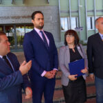 Konferencja prasowa Platformy Obywatelskiej. Na zdjęciu od lewej Michał Gaweł, PO, Marek Kowalski, Nowoczesna, Monika Szafraniec, KOD, Paweł Zalewski, PO / Michał Kita / Radio Kielce