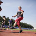 01.09.2017 Kielce. Amazonki trenują na stadionie przy ulicy Drogosza przed sobotnią Spartakiadą Świętokrzyskich Amazonek. / Jarosław Kubalski  /  Radio Kielce / Trening Amazonek przed Spartakiadą