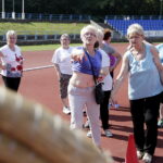 01.09.2017 Kielce. Amazonki trenują na stadionie przy ulicy Drogosza przed sobotnią Spartakiadą Świętokrzyskich Amazonek. / Jarosław Kubalski  /  Radio Kielce / Trening Amazonek przed Spartakiadą