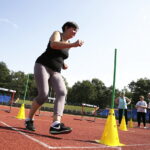 01.09.2017 Kielce. Amazonki trenują na stadionie przy ulicy Drogosza przed sobotnią Spartakiadą Świętokrzyskich Amazonek. / Jarosław Kubalski  /  Radio Kielce / Trening Amazonek przed Spartakiadą
