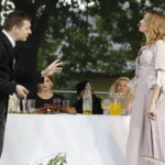 02.09.2017 Kielce. "Wesele" Stanisława Wyspiańskiego w ogrodach Radia Kielce. W spektaklu zagrali dziennikarze Radia Kielce i TVP 3 Kielce. Stanisław Blinstrub i Marlena Płaska / Jarosław Kubalski  /  Radio Kielce / "Wesele" Stanisława Wyspiańskiego w ogrodach Radia Kielce.