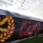 09.09.2017 Kielce. Mecz Korona Kielce - Sandecja Nowy Sacz. Kibice odpalili race / Jarosław Kubalski / Radio Kielce