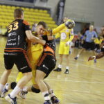 12.09.2017 Kielce. Mecz PGNiE Superligi PGE VIve - MKS Zagłębie Lubin.  Bartłomiej Bis / Jarosław Kubalski / Radio Kielce